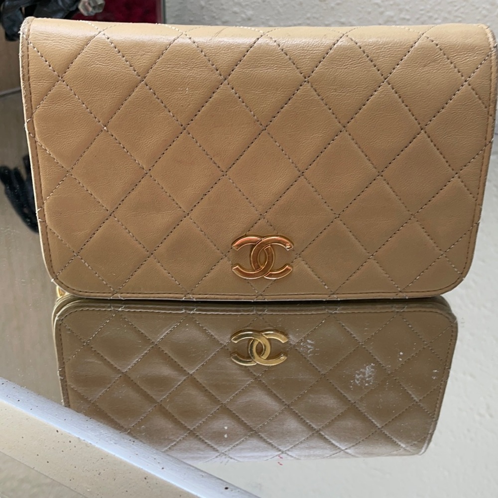 Authentic Tan Chanel Bag - Picture 3 of 12